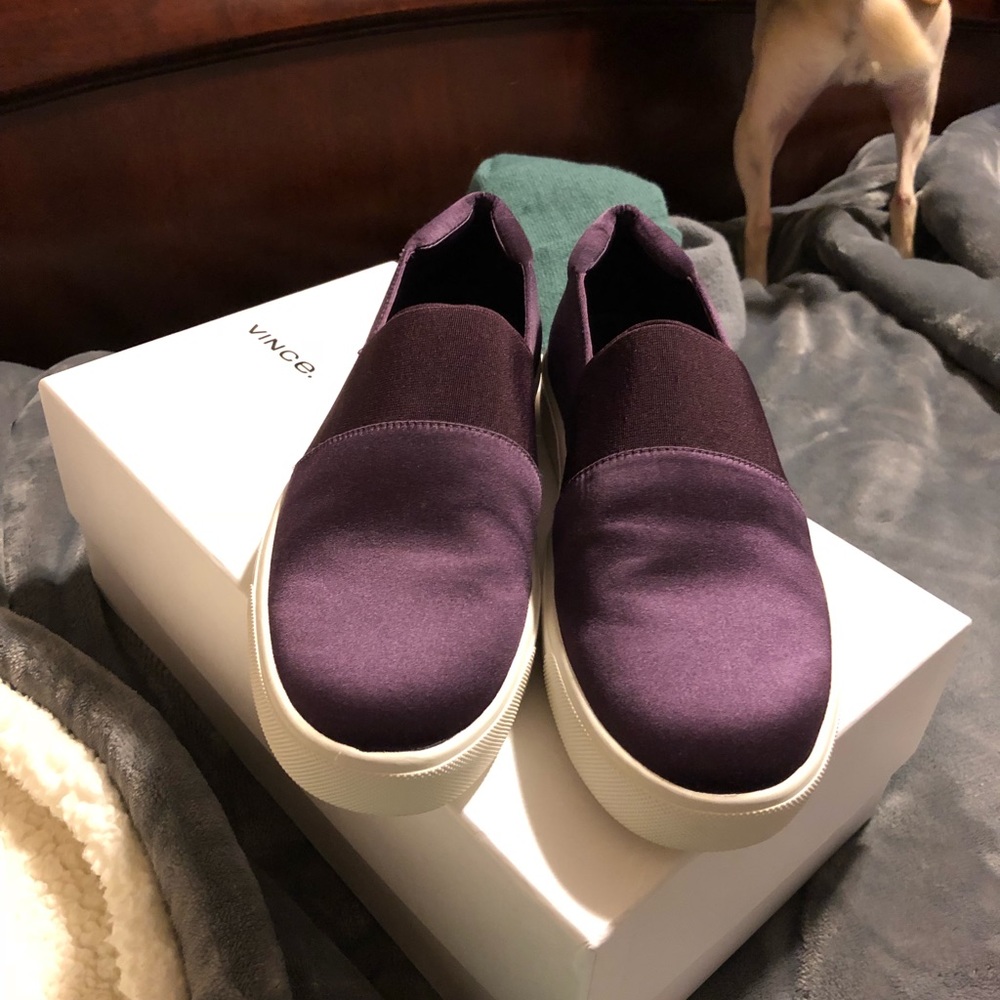 NWOT- Vince corbin satin slip ons